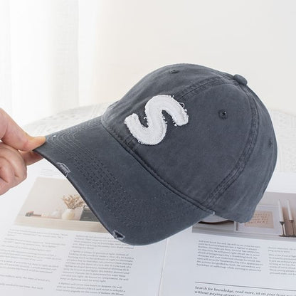 Distressed Applique Baseball Cap Lettering
