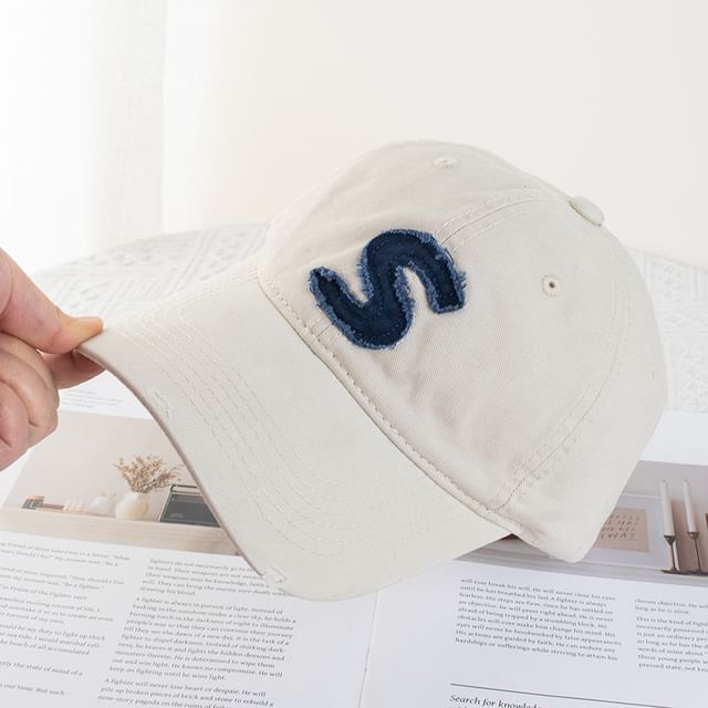 Distressed Applique Baseball Cap Lettering
