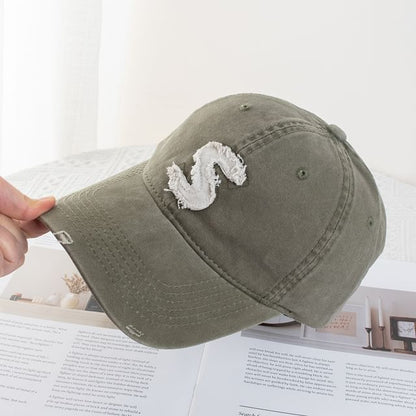 Distressed Applique Baseball Cap Lettering