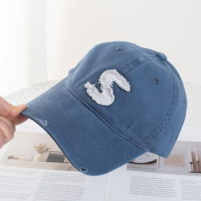 Distressed Applique Baseball Cap Lettering