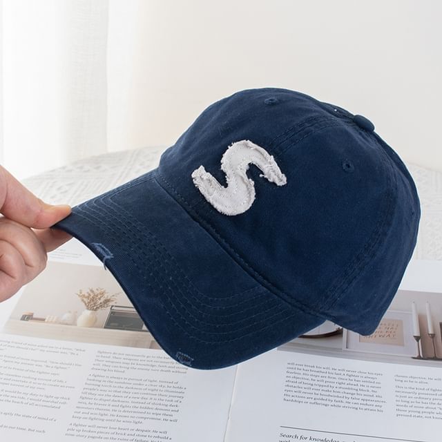 Distressed Applique Baseball Cap Lettering