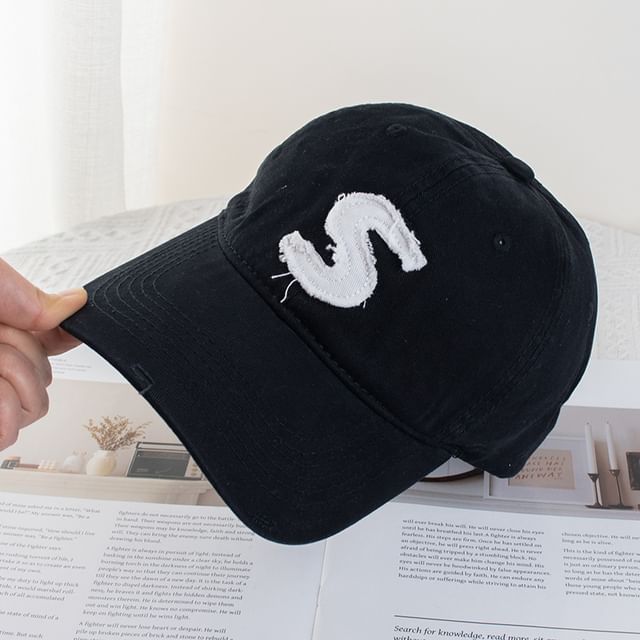 Distressed Applique Baseball Cap Lettering