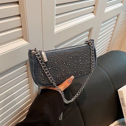 Evening Denim Clutch Rhinestone