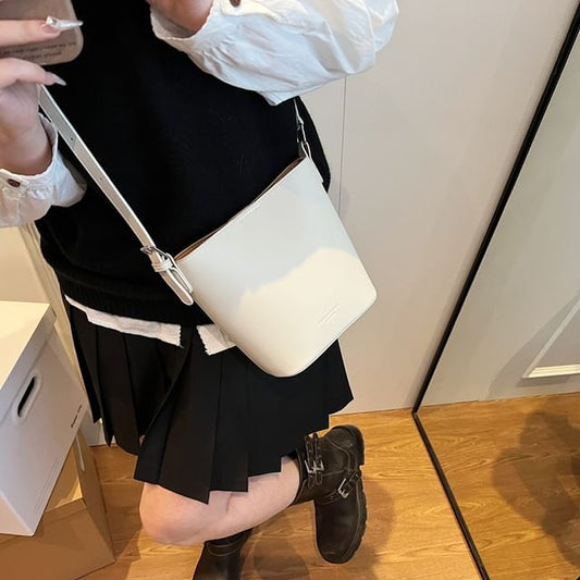Faux Bag Leather Bucket Plain
