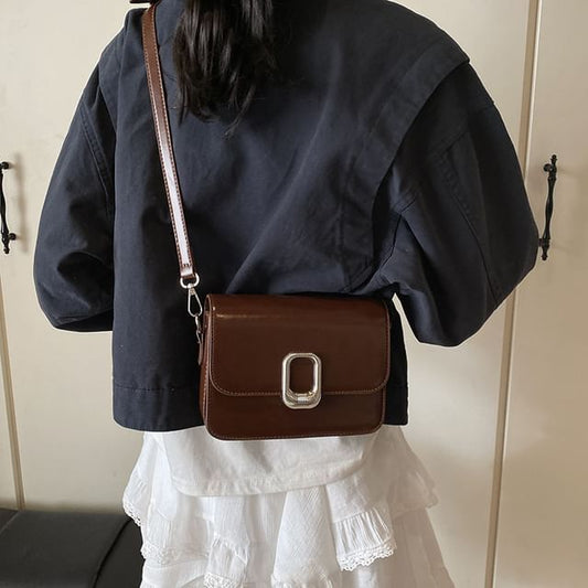 Crossbody Faux Leather Flap Bag