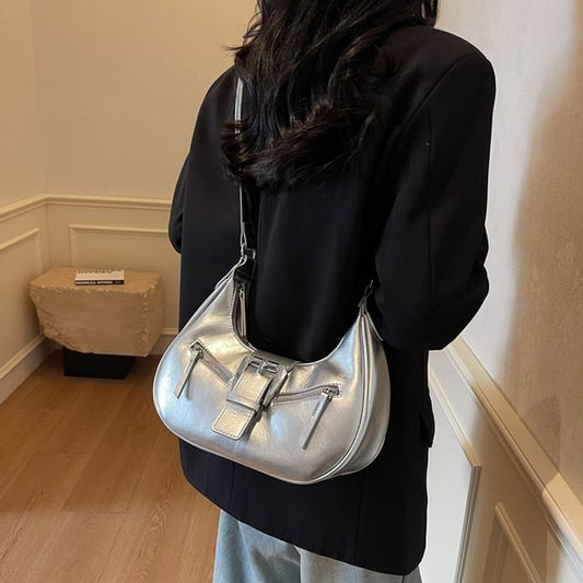 Bucked Leather Faux Shoulder Bag