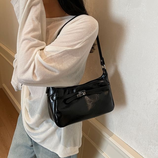 Leather Faux Bag Shiny Shoulder