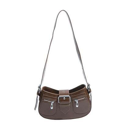 Bag Faux Buckled Shoulder Leather