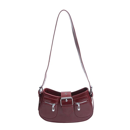 Bag Faux Buckled Shoulder Leather