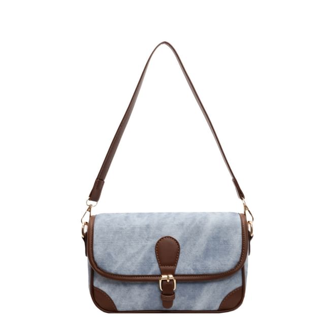 Contrast Faux Crossbody Leather Bag Piping