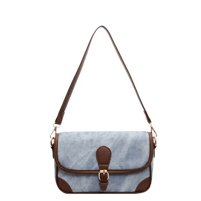 Contrast Faux Crossbody Leather Bag Piping
