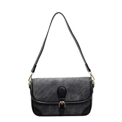 Contrast Faux Crossbody Leather Bag Piping