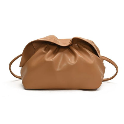 Crossbody Bag Faux Ruched Leather