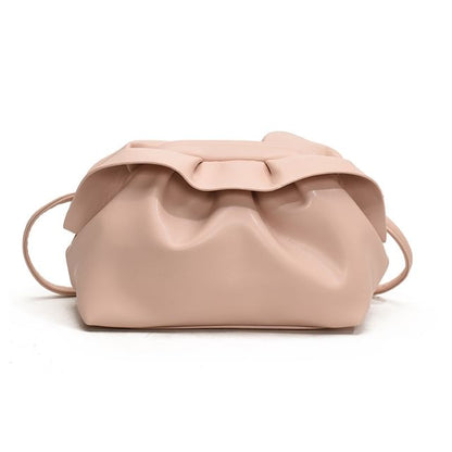 Crossbody Bag Faux Ruched Leather
