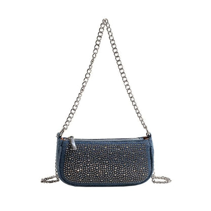 Evening Denim Clutch Rhinestone
