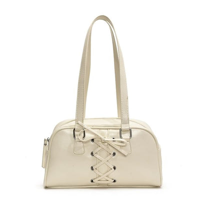 Lace-Up Leather Faux Bag Shoulder