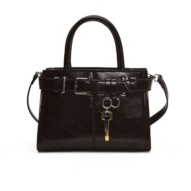 Faux Bag Leather Buckle Crossbody