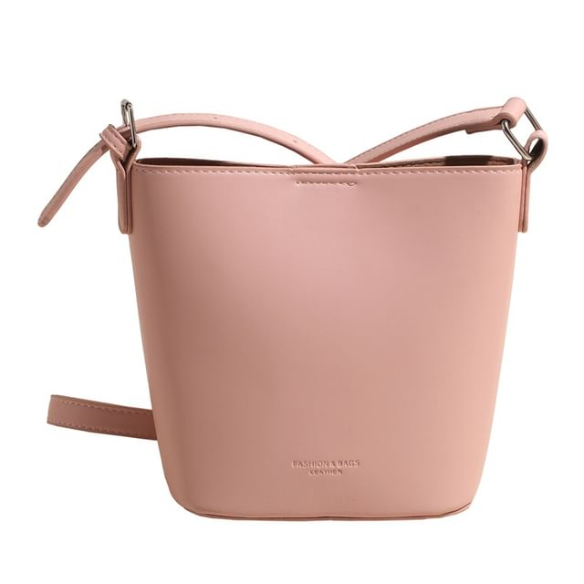 Faux Bag Leather Bucket Plain
