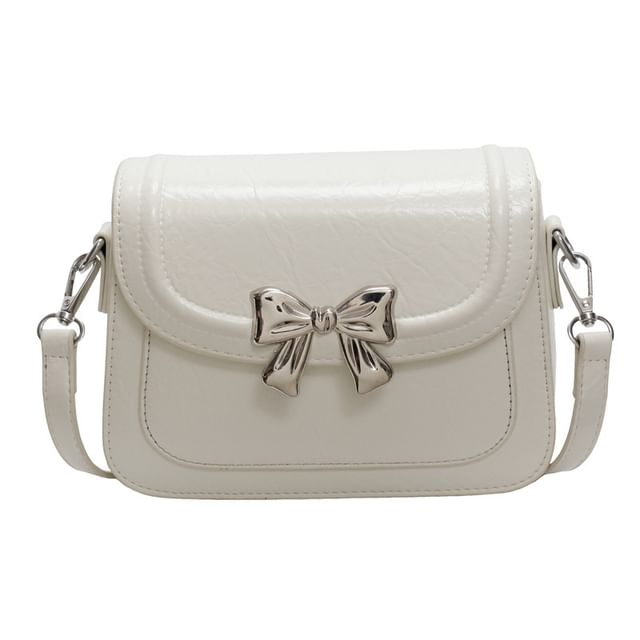 Flap Bow Accent Crossbody Bag
