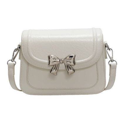 Flap Bow Accent Crossbody Bag