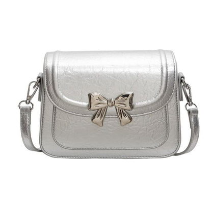 Flap Bow Accent Crossbody Bag
