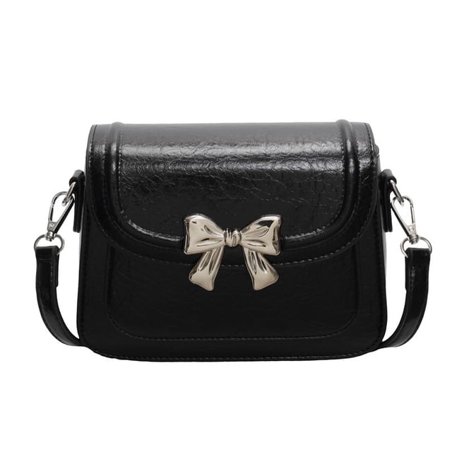 Flap Bow Accent Crossbody Bag