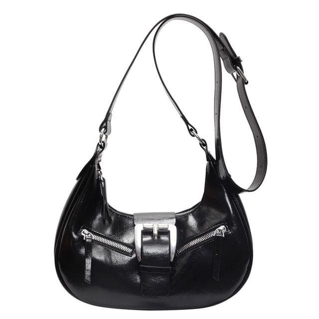 Bucked Leather Faux Shoulder Bag