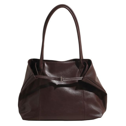 Tote Plain Bag Leather Faux