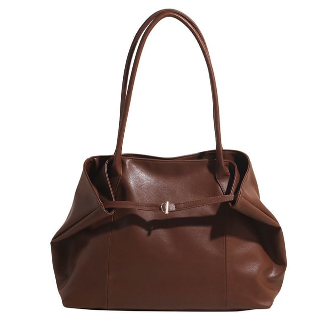 Tote Plain Bag Leather Faux