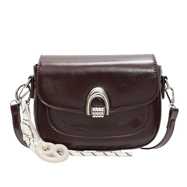 Faux Leather Crossbody Bag Flap