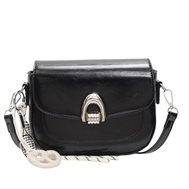 Faux Leather Crossbody Bag Flap