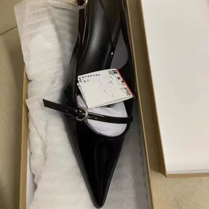 Low Buckle Pumps Stiletto Heel