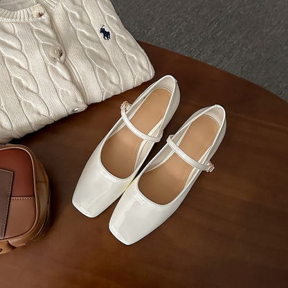 Heel Shoes Jane Square Chunky Mary Toe