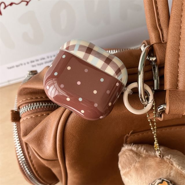 Charm Pro / Earphone Polka Set Skin AirPods Case Plaid Dot