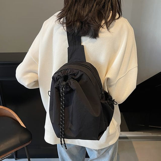 Drawstring Multi-Pocket Backpack