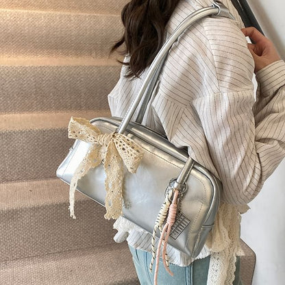 Bowler Leather Lettering Faux Bag