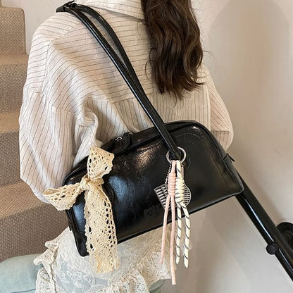 Bowler Leather Lettering Faux Bag