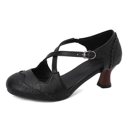 Brogue Sandals D'Orsay Low Heel