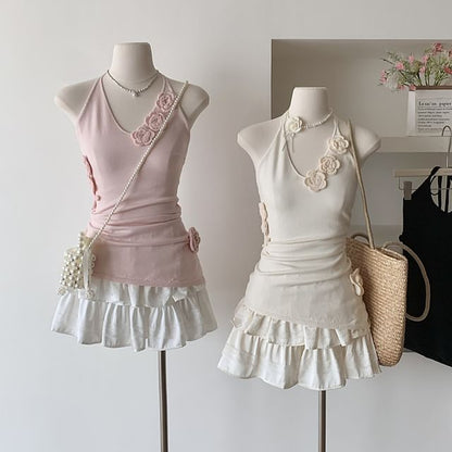 Top Crochet Plain Floral Halter