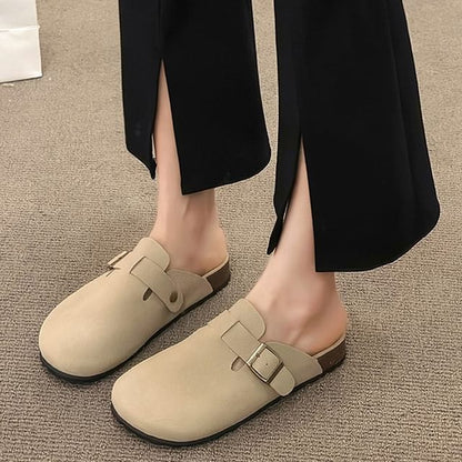 Plain Buckled Platform Mules