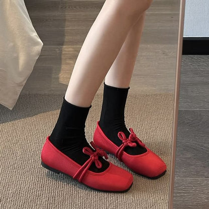 Frog Toe Square Jane Buttoned Flats Mary Plain