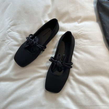 Frog Toe Square Jane Buttoned Flats Mary Plain