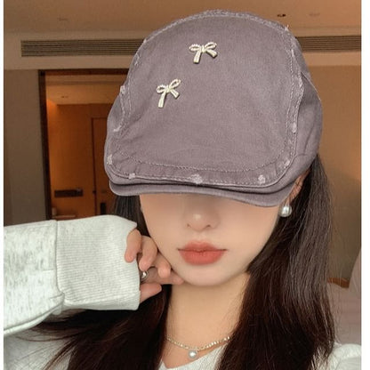 Flat Bow Plain Distressed Cap