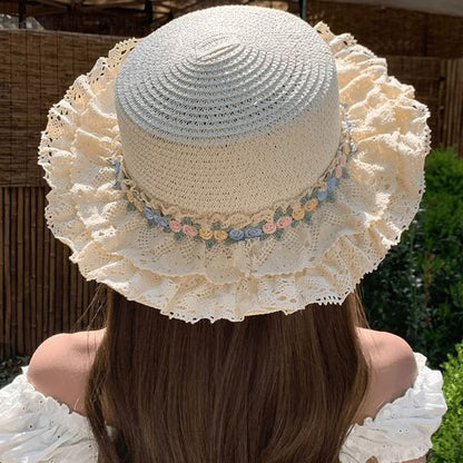 Floral Hat Ruffle Applique