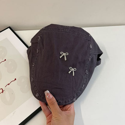 Flat Bow Plain Distressed Cap