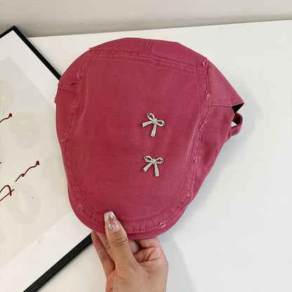 Flat Bow Plain Distressed Cap