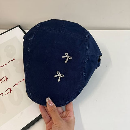 Flat Bow Plain Distressed Cap