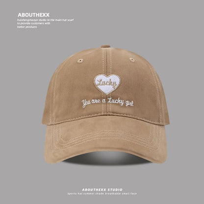 Cap Lettering Baseball Embroidered Heart
