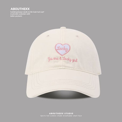 Cap Lettering Baseball Embroidered Heart