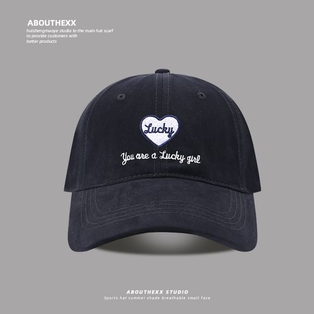Cap Lettering Baseball Embroidered Heart